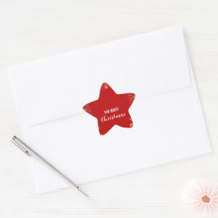 Elegant gold Snowflake falling Christmas Red name Star Sticker