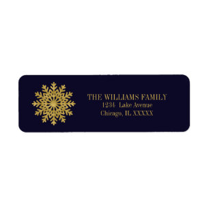 Elegant Gold Snowflake Holiday Address Labels