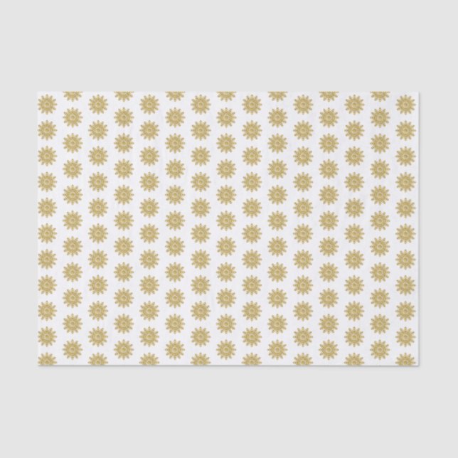 Elegant Gold Snowflake Holiday Tissue Paper (Front)