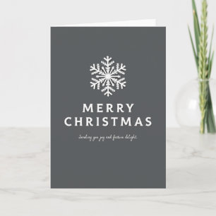 Elegant Gold Snowflake Merry Christmas Luxury Card