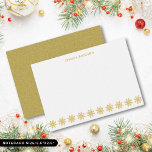 Elegant Gold Snowflake Personalised Note Card<br><div class="desc">Elegant gold snowflake notecard to personalise with your name.</div>