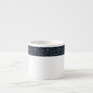 Elegant Gold Snowflake Winter Pattern Espresso Cup