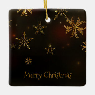 Elegant Gold Snowflakes Christmas Ornament