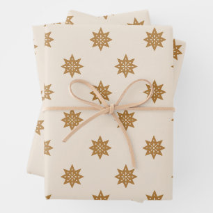 Elegant Gold Snowflakes Christmas Wrapping Paper Sheet