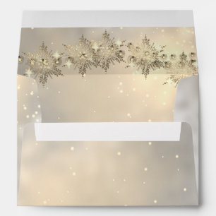 Elegant Gold Snowflakes Gold Envelope