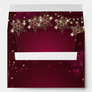 Elegant Gold Snowflakes Red Envelope
