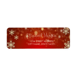 Elegant Gold Snowflakes, Red Label