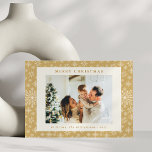 Elegant Gold Snowflakes Two Photo Christmas Holiday Card<br><div class="desc">Elegant Gold Snowflakes Two Photo Christmas Holiday Card</div>