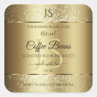 Elegant Gold Soft Glitter Monogram Product Labels