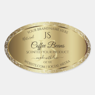 Elegant Gold Soft Glitter Monogram Product Labels