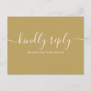 Elegant Gold Song Request RSVP Invitation Postcard