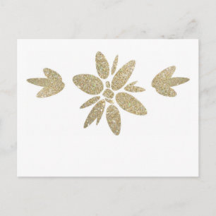 Elegant gold sparkle flower invitation postcard