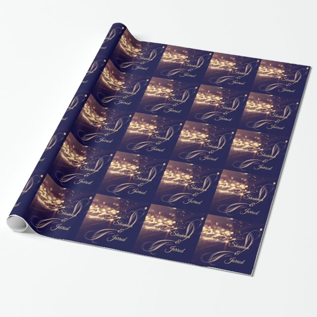 Elegant Gold Sparkle Wedding Wrapping Paper (Unrolled)