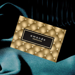 Elegant gold sparkly glitter monogram 	Magnetic business card