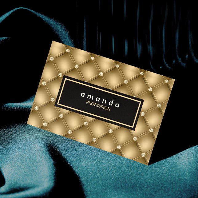 Elegant gold sparkly glitter monogram 	Magnetic business card (Creator Uploaded)