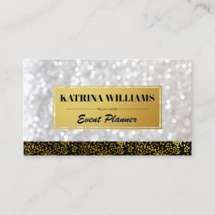 Elegant Gold Specks with Bokeh Glamour Business Card