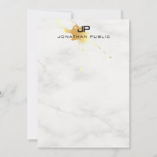 Elegant Gold Splash Modern Monogrammed Template