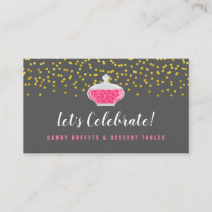 Elegant Gold Sprinkles Candy Buffet Business Card