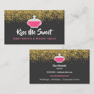 Elegant Gold Sprinkles Candy Dessert Buffet Business Card