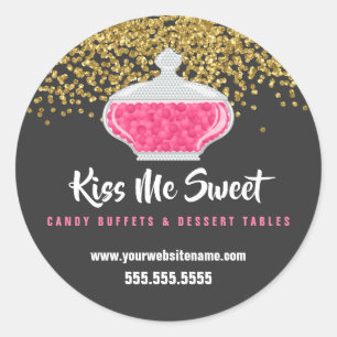 Elegant Gold Sprinkles Candy Dessert Buffet Classic Round Sticker