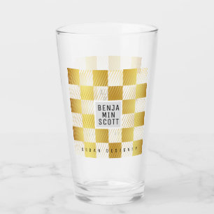Elegant Gold Square Glass Cup