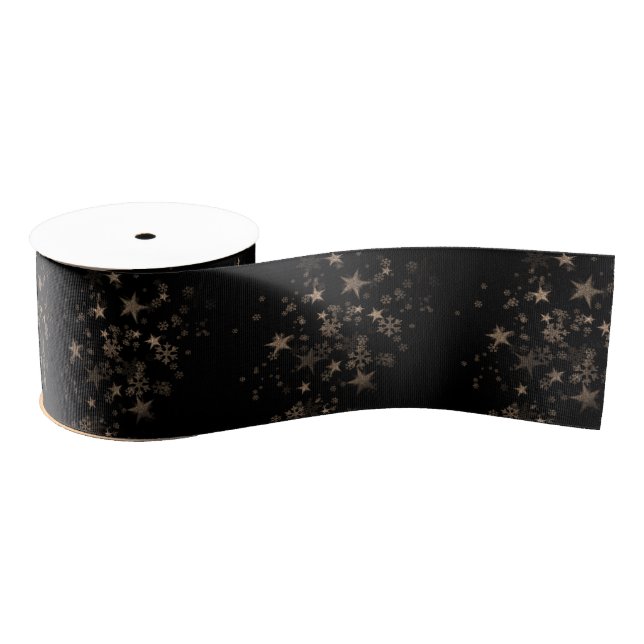 Elegant Gold Star Holiday Christmas Gifts  Grosgrain Ribbon (Spool)