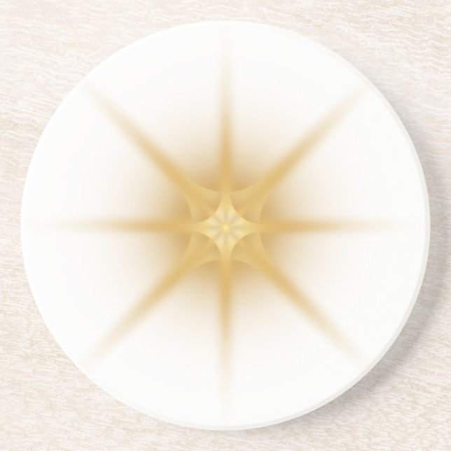 Elegant Gold Starburst Stone Coaster Round (Front)