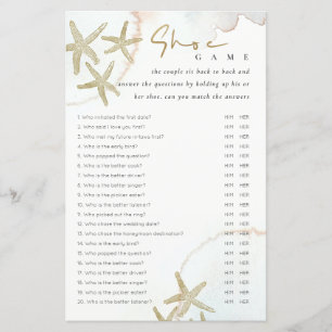 Elegant Gold Starfish Shoe Game Bridal Shower Game