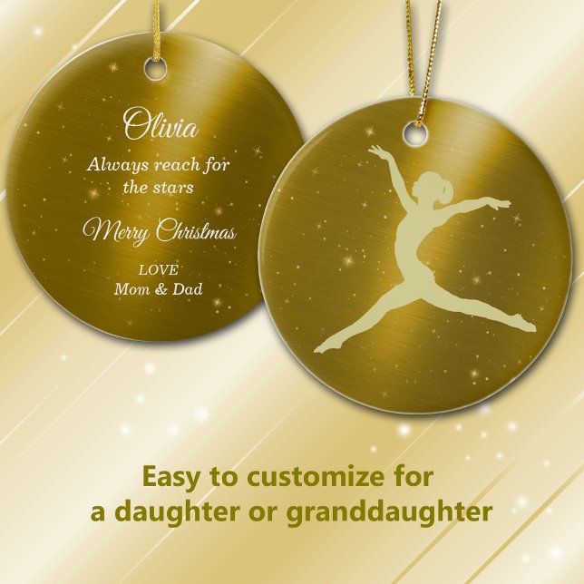 Elegant Gold Starlight Dancer Ceramic Tree Decoration (Creator Uploaded)