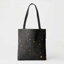 Elegant Gold Starry Night Tote Bag