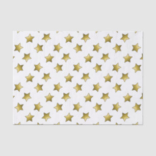 Elegant gold stars white pattern tissue paper