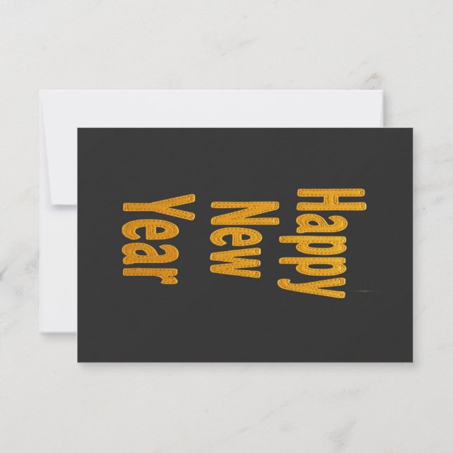 Elegant Gold Stitched Typography Classy Party Invitation (Back)
