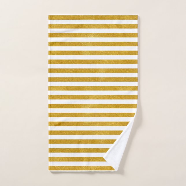 Elegant Gold Stripe -Custom Your Colour- Hand Towel (Hand Towel)