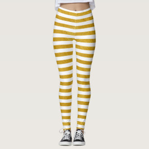 Elegant Gold Stripe -Custom Your Colour- Leggings