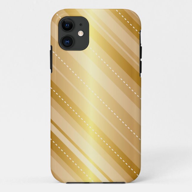 Elegant Gold Stripe iPhone Case (Back)