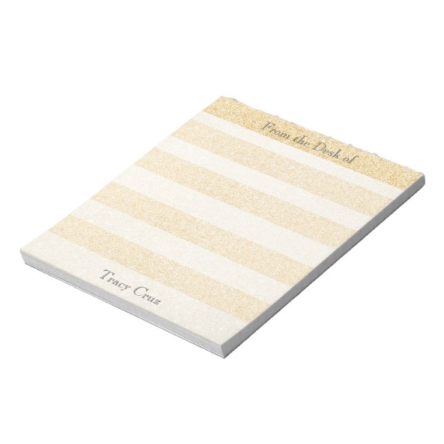 Elegant Gold Striped Custom Notes (Rotated)