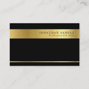 Elegant Gold Striped Signature UV Matte Luxe Business Card
