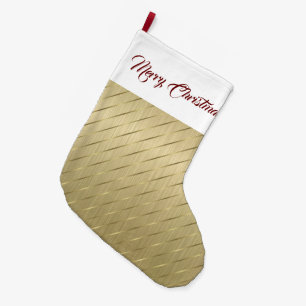 Elegant Gold Stripes Christmas Stocking