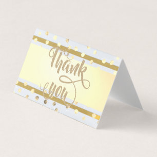 Elegant Gold  Stripes  Dots Thank You Card