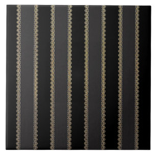 Elegant gold stripes on black and grey tile