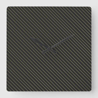 Elegant Gold Stripes Square Wall Clock