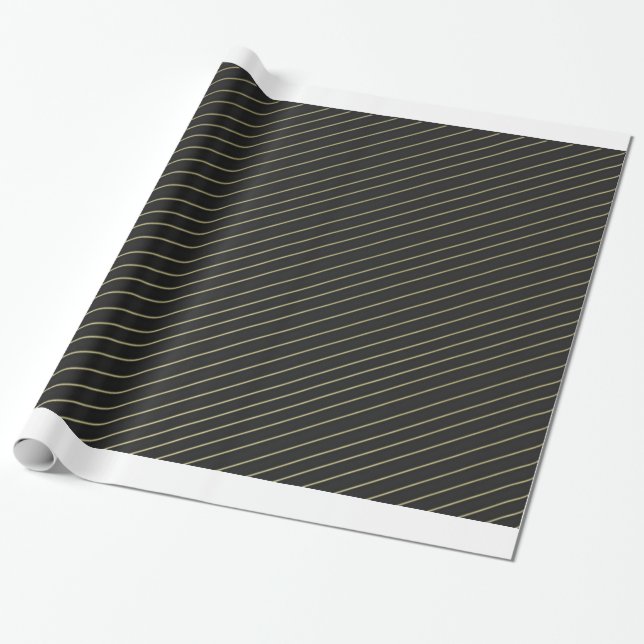 Elegant Gold Stripes Wrapping Paper (Unrolled)