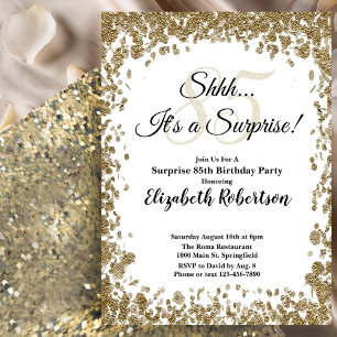 Elegant Gold Surprise 85th Birthday Invitation