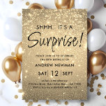 Elegant Gold Surprise Birthday Invitation<br><div class="desc">Get ready to invite your friends and family to a surprise birthday with our elegant birthday invitation. Featuring a backdrop of luxurious gold-tone sparkles. It's super easy to personalise with your own details, making it a special and unique invitation for your milestone birthday. And the best part? You can choose...</div>
