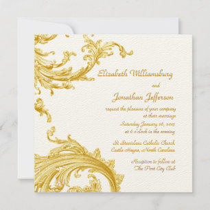 Elegant Gold Sweep Wedding Invitation