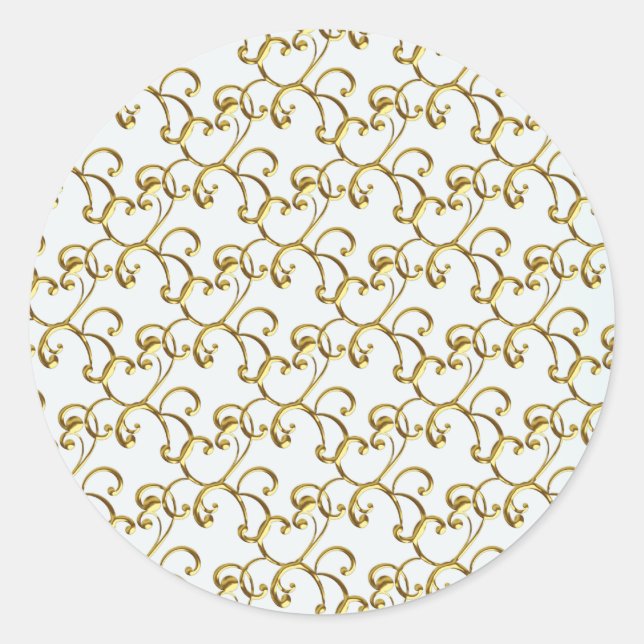 Elegant Gold Swirl Stickers (Front)