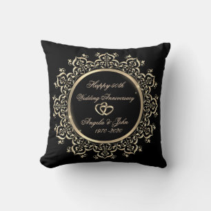 Elegant Gold Swirls 50th Wedding Anniversary Cushion
