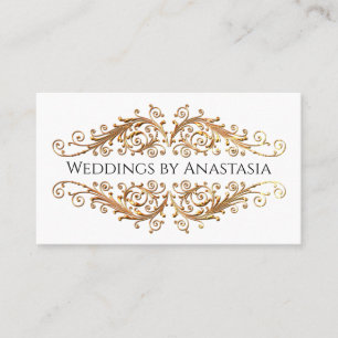 Elegant Gold Swirls Black Glow Business Card