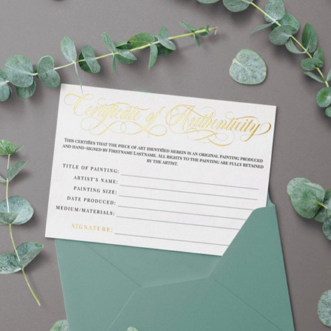 Elegant Gold Swirls Certificate of Authenticity (Creator Uploaded)