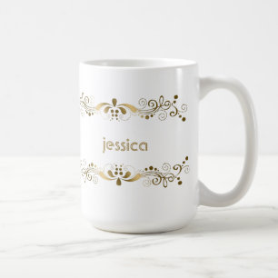 Elegant Gold Swirls Coffee Mug